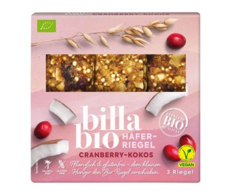 BILLA Bio Cranberry-Kokos Haferriegel 105g