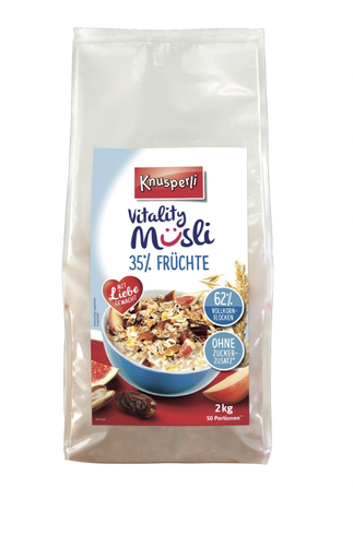 Vitality Knusperli Müsli Früchte 2 kg